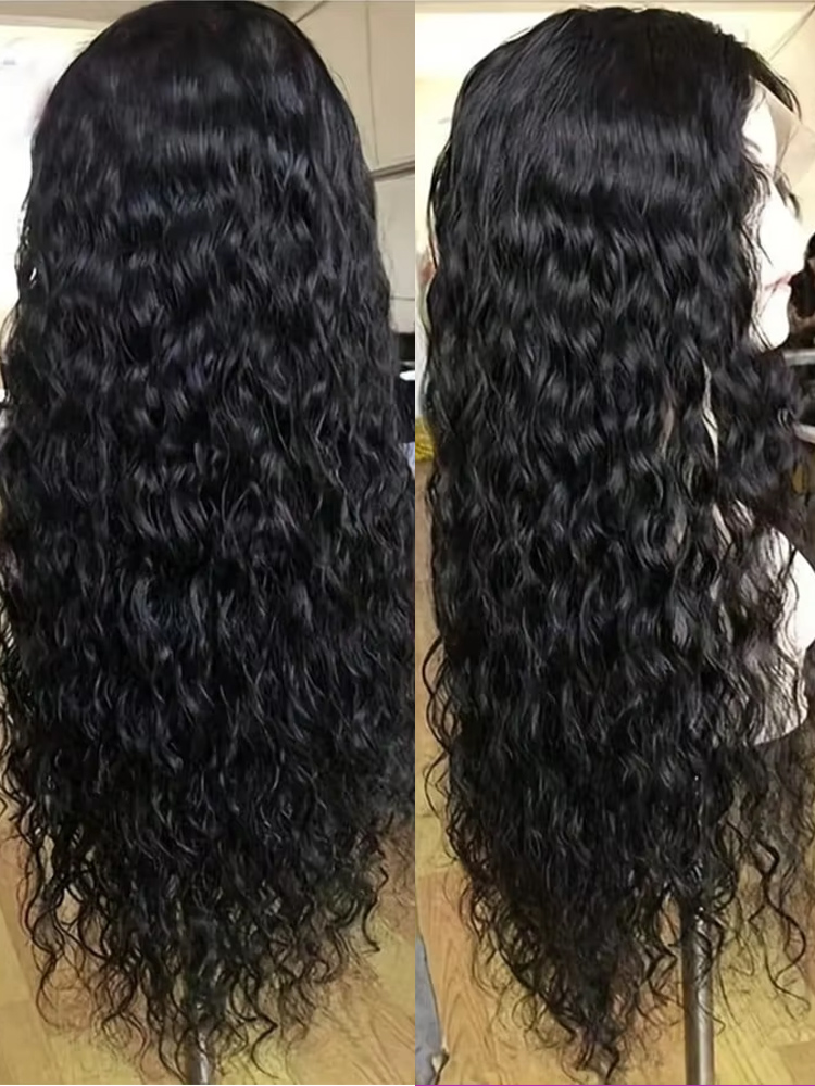 Water Wave Bulk Human Hair For Braiding - 250密度ディープウェーブ4x4レースクロージャー人毛ウィッグ、プレカットレース、カーリー7x5グルーレスウィッグ、人毛、すぐに着用可能、HDノーグルー、ウォーターウェーブ13x4フロントウィッグ（女性用）、ブラジリアンプレプラッキング済み100%生人毛ウィッグ、ブリーチノット、ナチュラルヘアライン