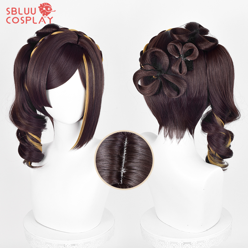 Synthetic Wigs - SBluuCosplay 原神インパクト千裏コスプレウィッグ混合色耐性合成ハロウィンアクセサリー