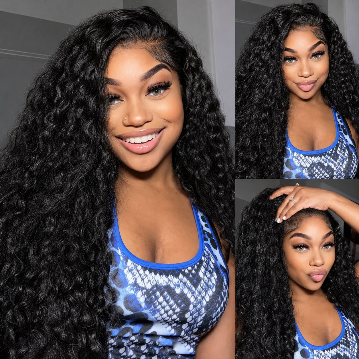 Hd Lace Frontal Wig Human Hair Pre Plucked - 超フィット250%カールウィッグ人毛13x6リアルHD透明レースフロントウィッグウォーターウェーブ34インチレミーヘア黒人女性向け