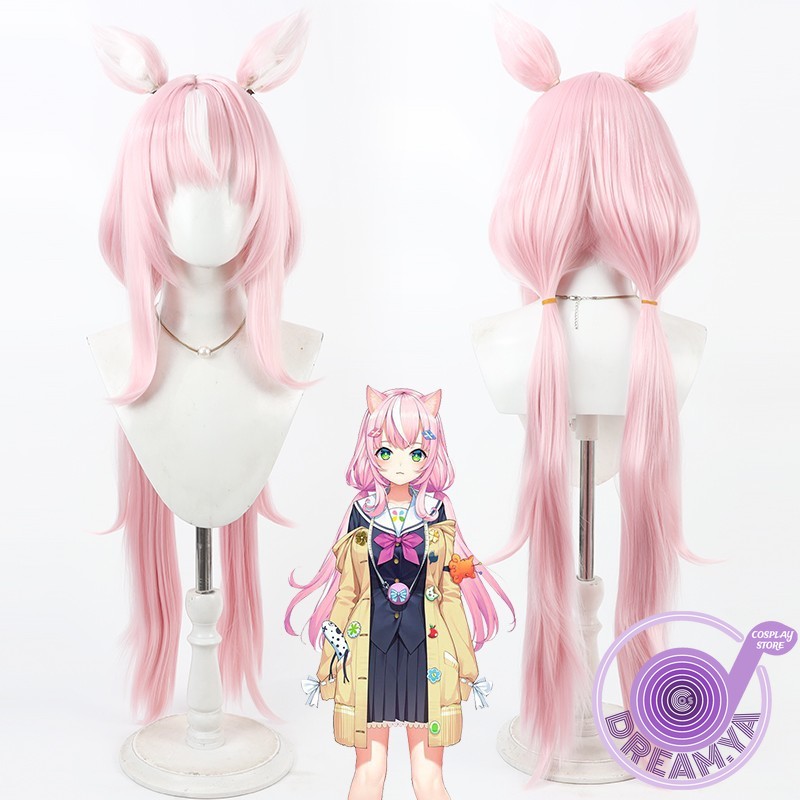 Synthetic Wigs - ヤン・ナリ コスプレウィッグ Vtuber ピンク ロング 人工毛