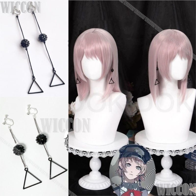 Hair Bundles - ファミ・キガ・ファミン・デビル・アニメ・チェーン・コスプレ衣装・薄紫ショートヘアウィッグ・小道具・イヤークリップ・女性男性コスチュームセット・ハロウィンパーティー
