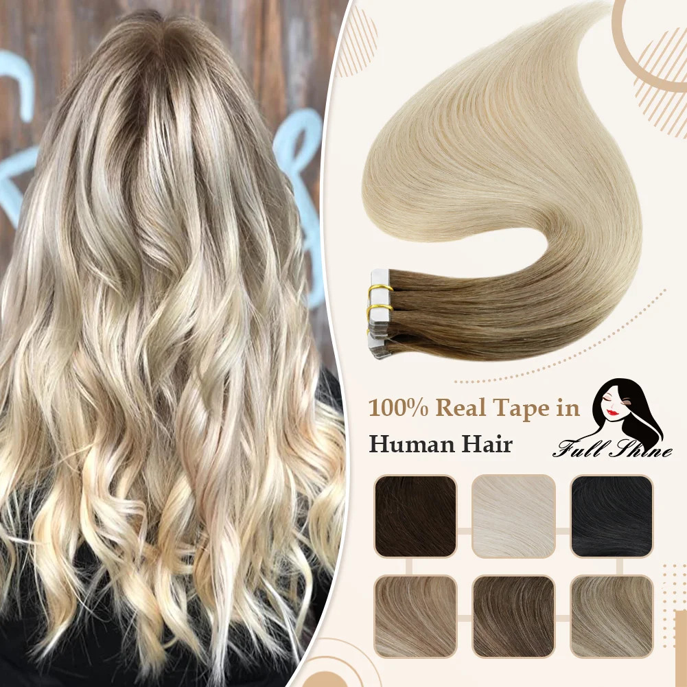 Invisible Tape In Extensions Real Hair - フルシャインアンバーテープヘアエクステンション人毛ブロンドカラー 100% レミー人毛シームレススキン横糸接着剤自然な髪
