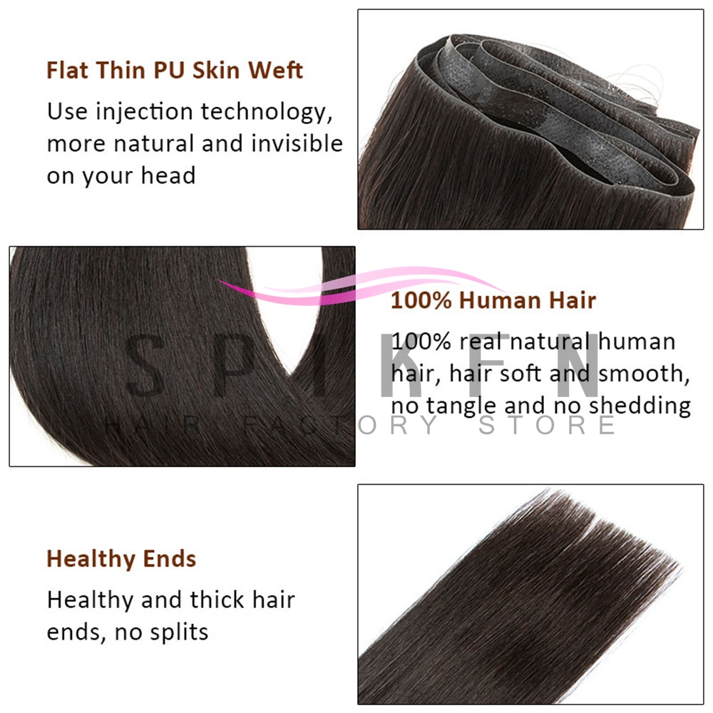 SPIKFN ロングテープウェフト人毛エクステ 見えない注入 - Invisible Tape In Extensions Real Hair のレビューと価格