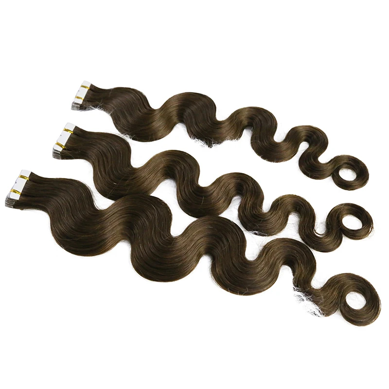 テープ式人毛エクステ ボディウェーブ レミーヘア 粘着式 イ - Invisible Tape In Extensions Real Hair のレビューと価格