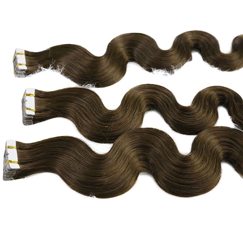 テープ式人毛エクステ ボディウェーブ レミーヘア 粘着式 イ - Invisible Tape In Extensions Real Hair のレビューと価格