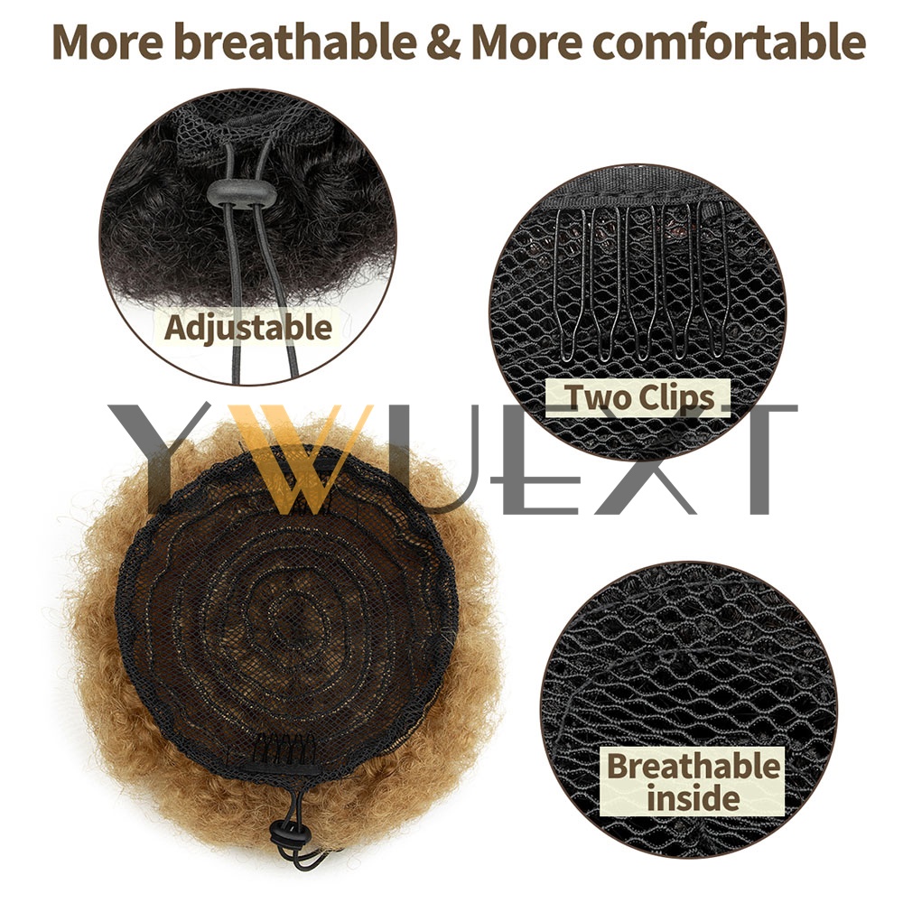 YWUEXT ハニーゴールド アフロ キンキー パフ ポニー - Drawstring Afro Curly Puff Ponytail のレビューと価格