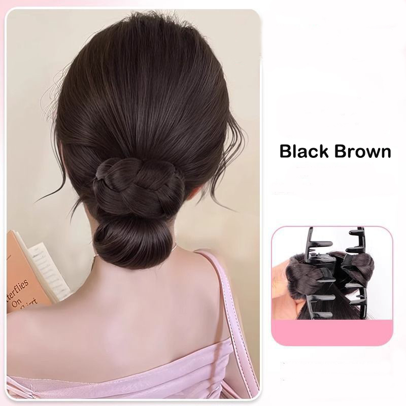 合成毛髪アクセサリーお団子ヘアスタイル、クリップで編み上げた - Claw Clip Messy Bun Hair Piece のレビューと価格