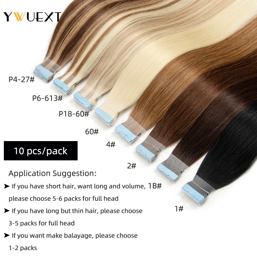 Ywuext-人間の髪の毛のエクステンションのためのミニテー - Invisible Tape In Extensions Real Hair のレビューと価格