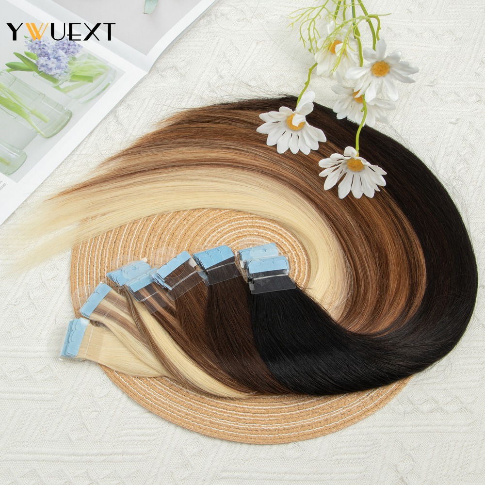 Ywuext-人間の髪の毛のエクステンションのためのミニテー - Invisible Tape In Extensions Real Hair のレビューと価格