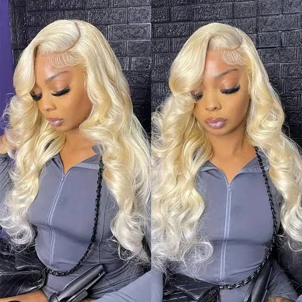 613ハニーブロンドカラー 13x6透明HDレースフロントウ - 613 Blonde Body Wave Lace Front Wig のレビューと価格