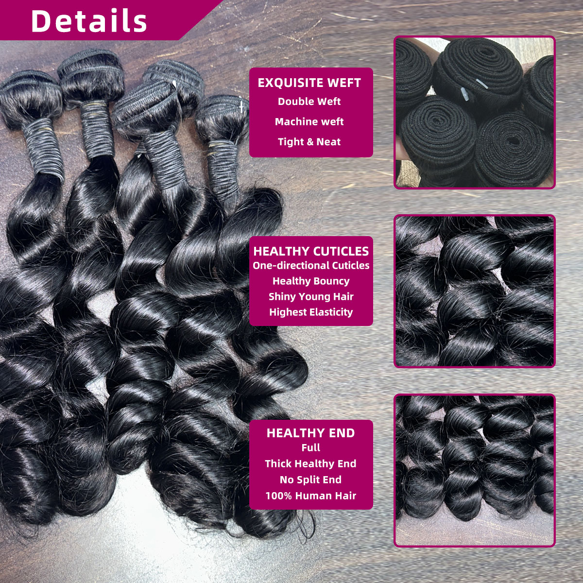 30～40インチのルーズウェーブヘアバンドル、4x4レースク - Deep Wave 3 Bundles With Closure のレビューと価格