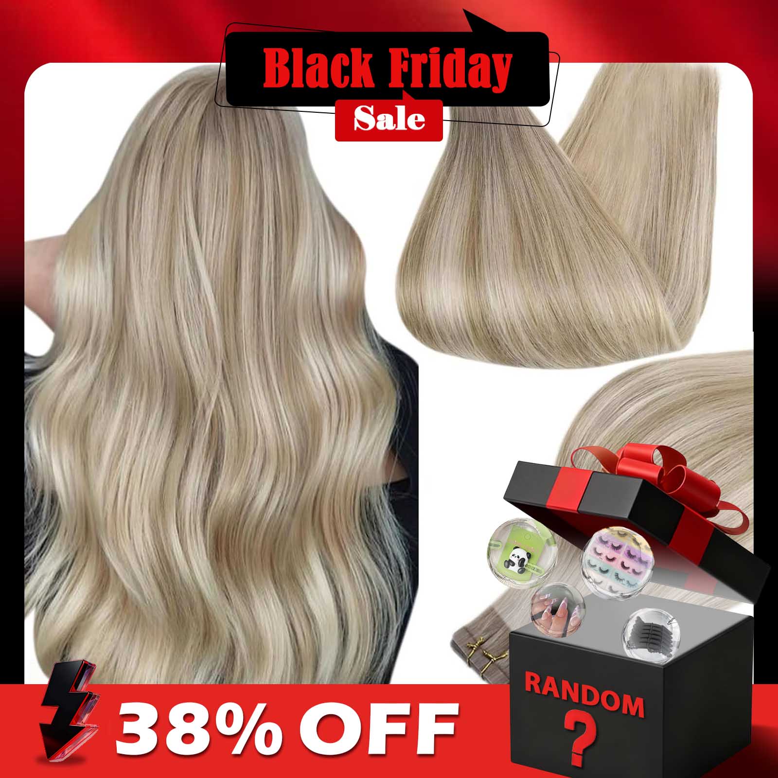 フルシャインテープ人毛エクステンションバレイヤージュブロンド - Invisible Tape In Extensions Real Hair のレビューと価格
