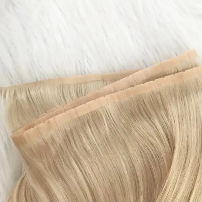 穴の開いた目に見えないPU横糸,人間の髪の毛,ツインタブ,注 - Invisible Tape In Extensions Real Hair のレビューと価格