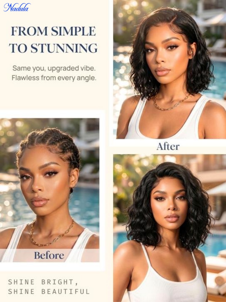 ナデュラ 13x4 レースフロントボブウィッグ ベビーヘア付 - Pre Parted 13X4 Lace Front Bob Wig のレビューと価格