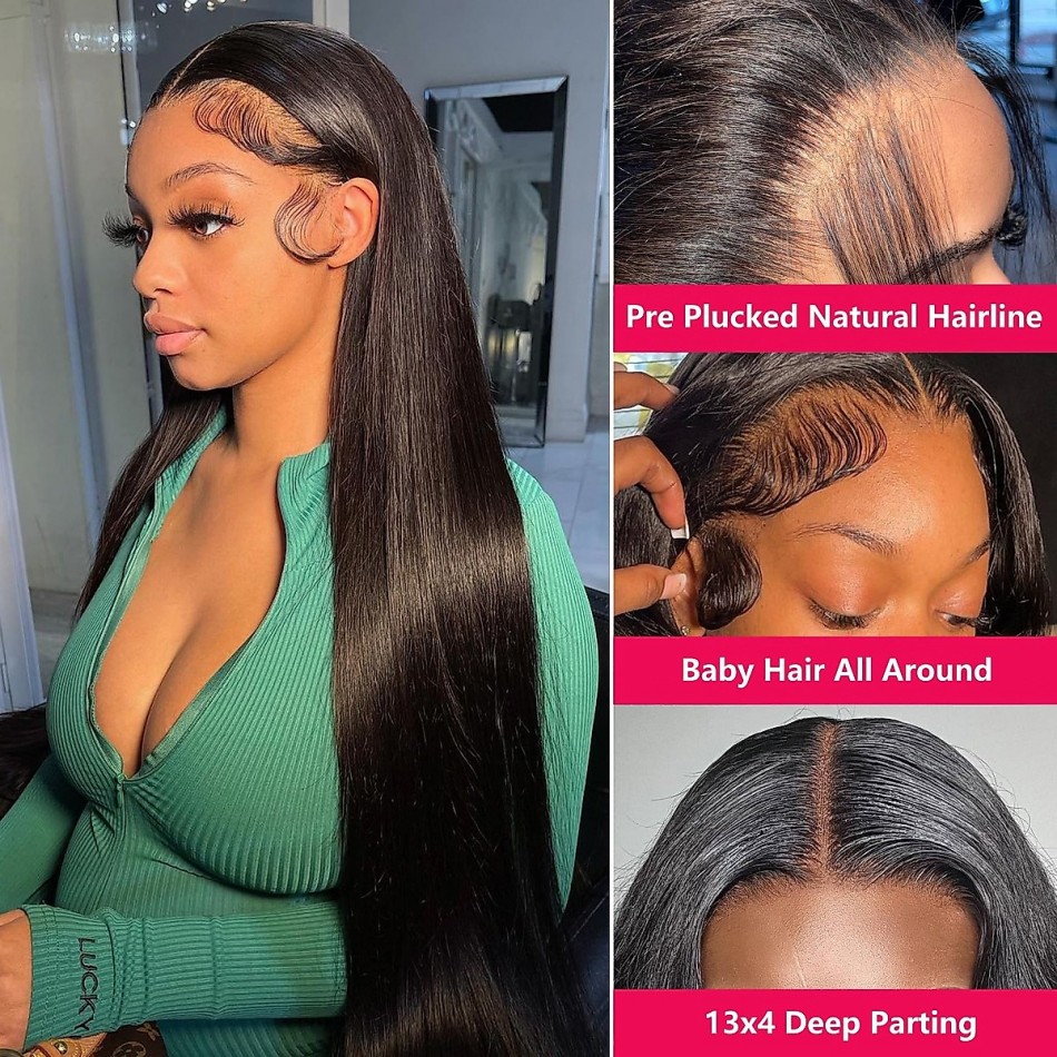 ストレート人毛ウィッグ　接着剤不要　密度220％　13x6  - Hd Lace Frontal Wig Human Hair Pre Plucked のレビューと価格