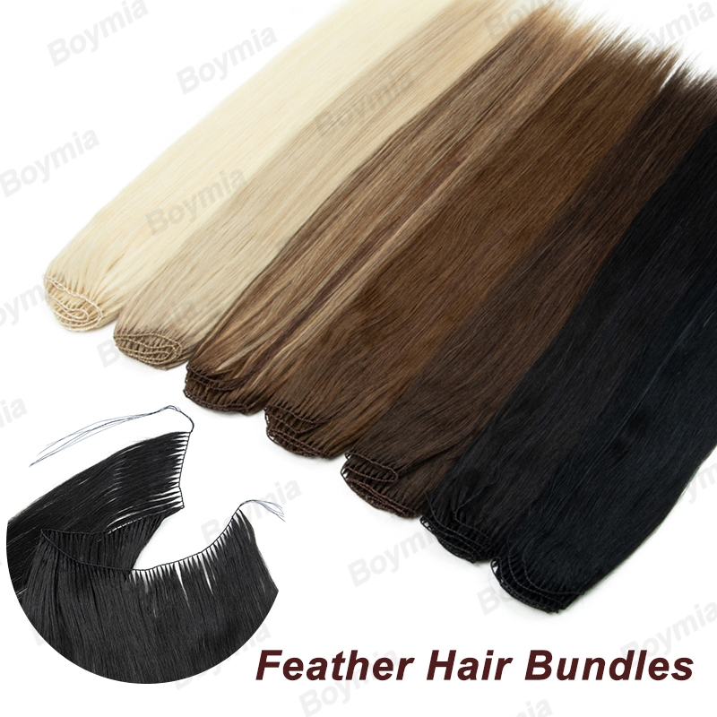 フェザーヘアエクステンション ナチュラル人毛束 ノンレミー  - Invisible Tape In Extensions Real Hair のレビューと価格