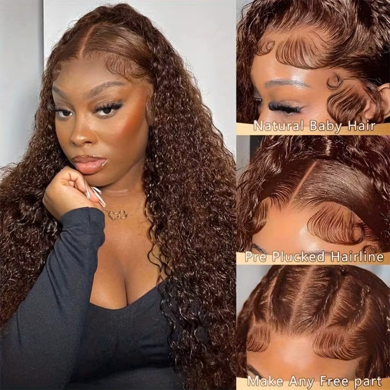 チョコレートブラウンカラー、密度220%、36インチ、チョコ - Hd Lace Frontal Wig Human Hair Pre Plucked のレビューと価格