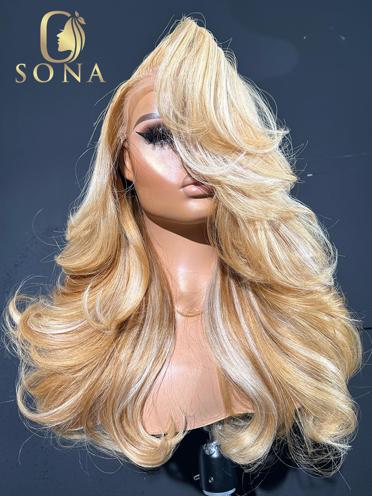 613 #   27 #   ハイライトHDレースフロントウ - 613 Blonde Body Wave Lace Front Wig のレビューと価格