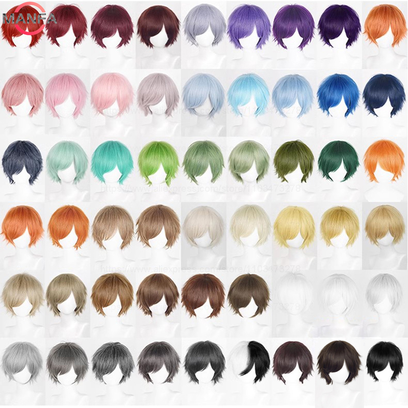 コスプレ用の短い滑らかな合成かつら,耐熱性,黒,白,緑,茶色 - Synthetic Braided Wigs For Black Women のレビューと価格