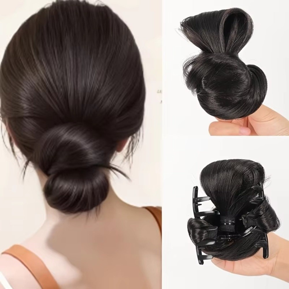 自然な合成毛のヘアバンウィッグ ふわふわの質感 自然な見た目 - Claw Clip Messy Bun Hair Piece のレビューと価格