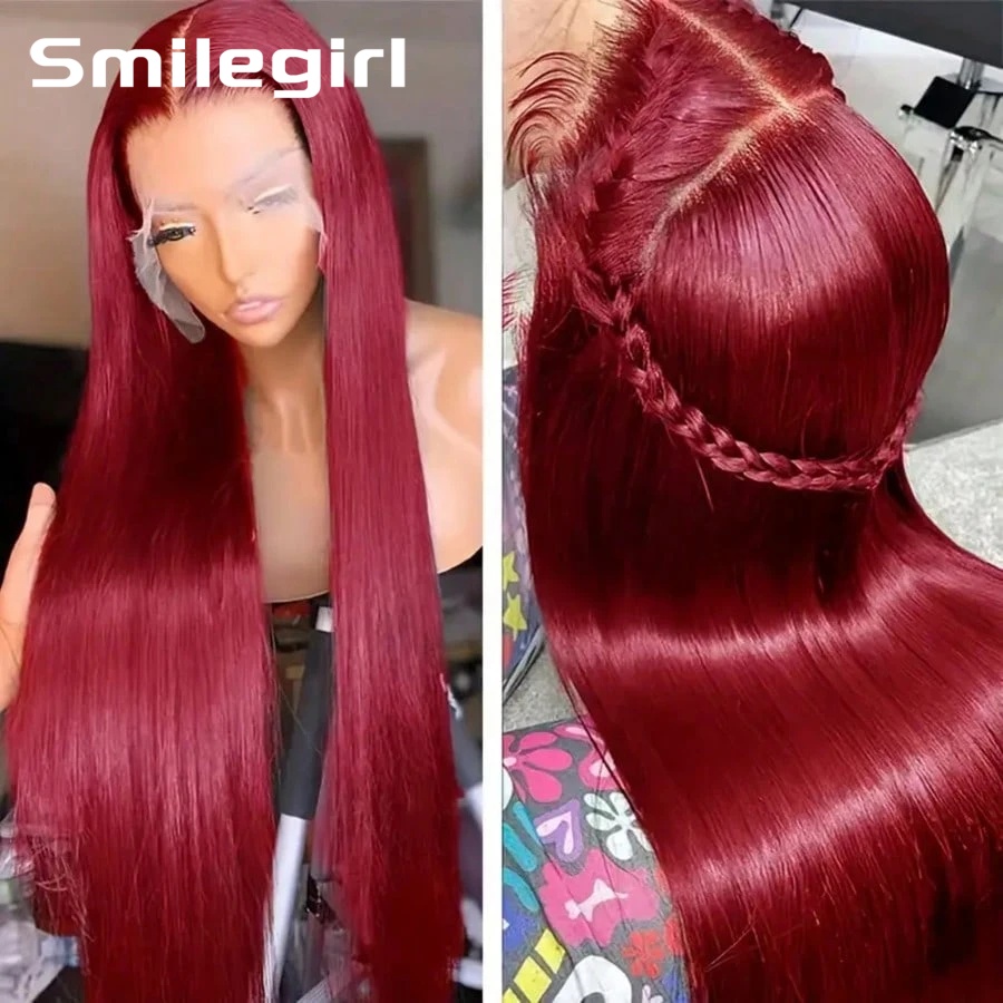 200密度99Jバーガンディ13X6 HDレースフロント人毛 - Hd Lace Frontal Wig Human Hair Pre Plucked のレビューと価格
