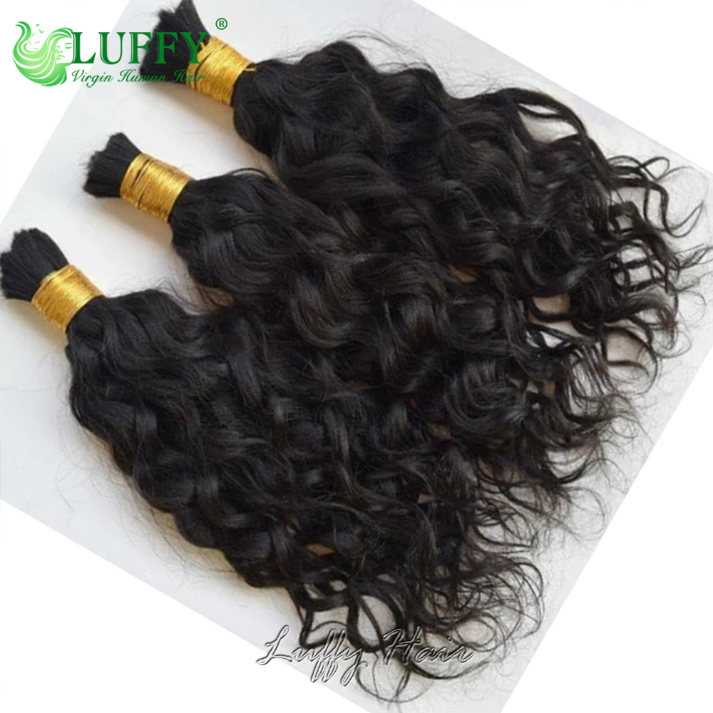 編み込み用バルク人毛 ウォーターウェーブ ウェフトなし ダブ - Water Wave Bulk Human Hair For Braiding のレビューと価格