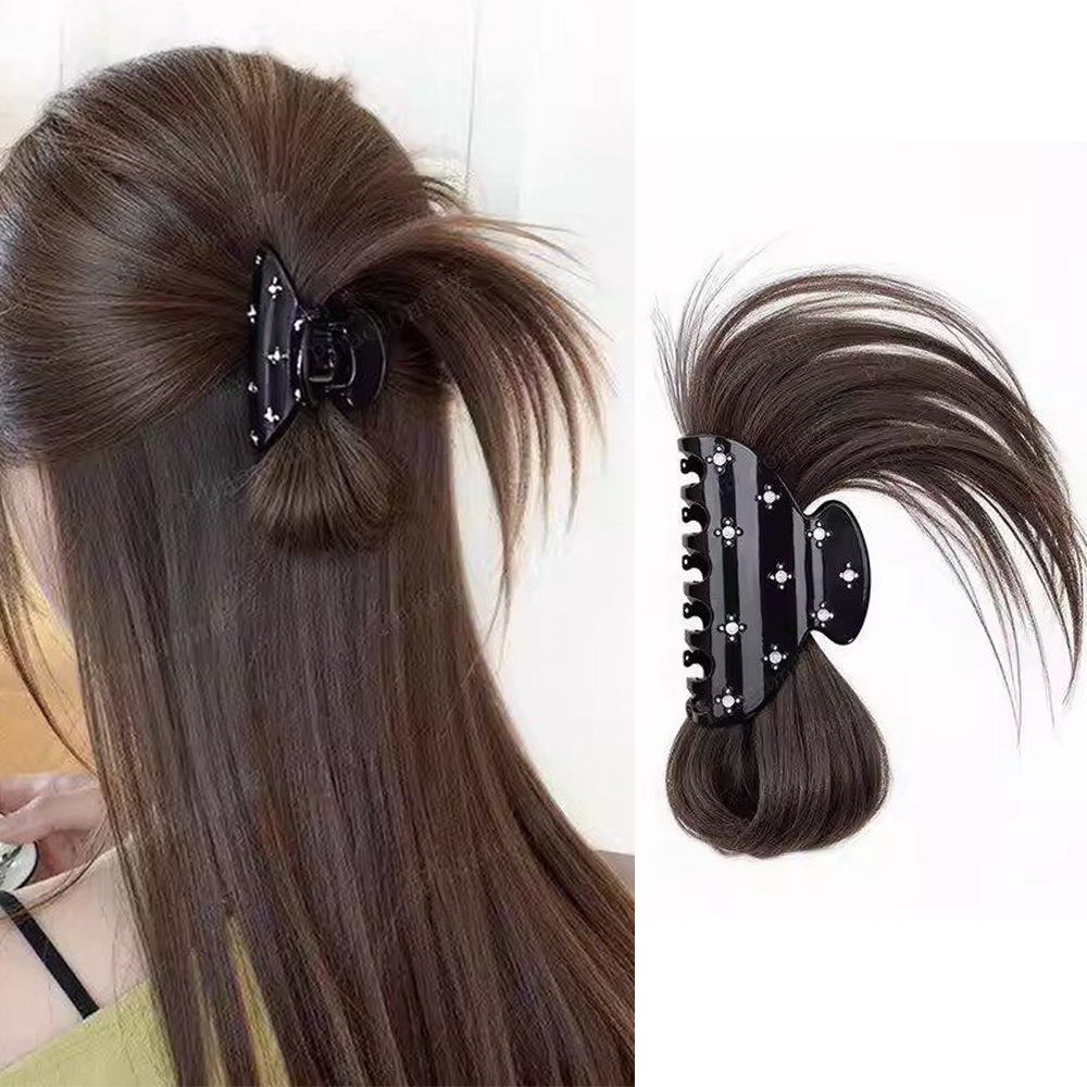 ふわふわメッシーバンクリップ合成ヘアピース耐熱シニヨンヘアア - Claw Clip Messy Bun Hair Piece のレビューと価格
