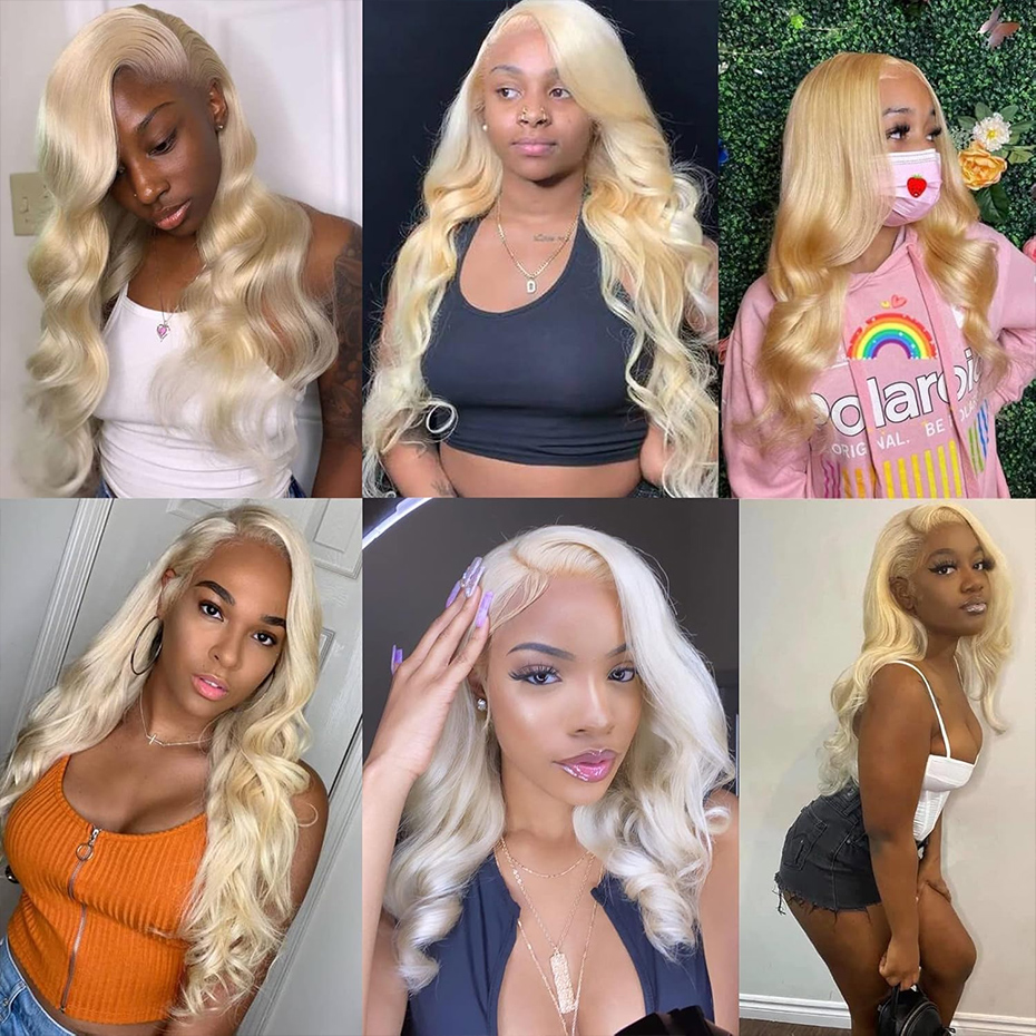 13x6 HDレースフロントウィッグ 613人毛ウィッグ 密 - 613 Blonde Body Wave Lace Front Wig のレビューと価格