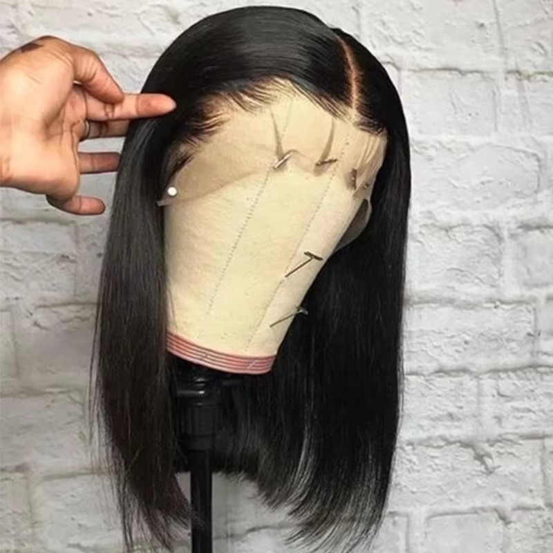 13x6ショートボブストレートブラジリアンヘア200%密度H - Pre Parted 13X4 Lace Front Bob Wig のレビューと価格