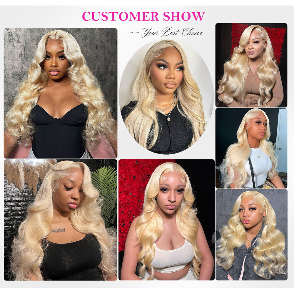 613ブロンド 13x6 13x4 HDレースフロント人毛ウ - 613 Blonde Body Wave Lace Front Wig のレビューと価格