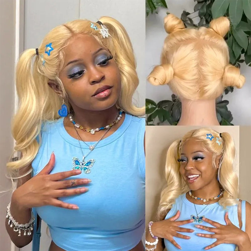 613ブロンド 13x6 13x4 HDレースフロント人毛ウ - 613 Blonde Body Wave Lace Front Wig のレビューと価格