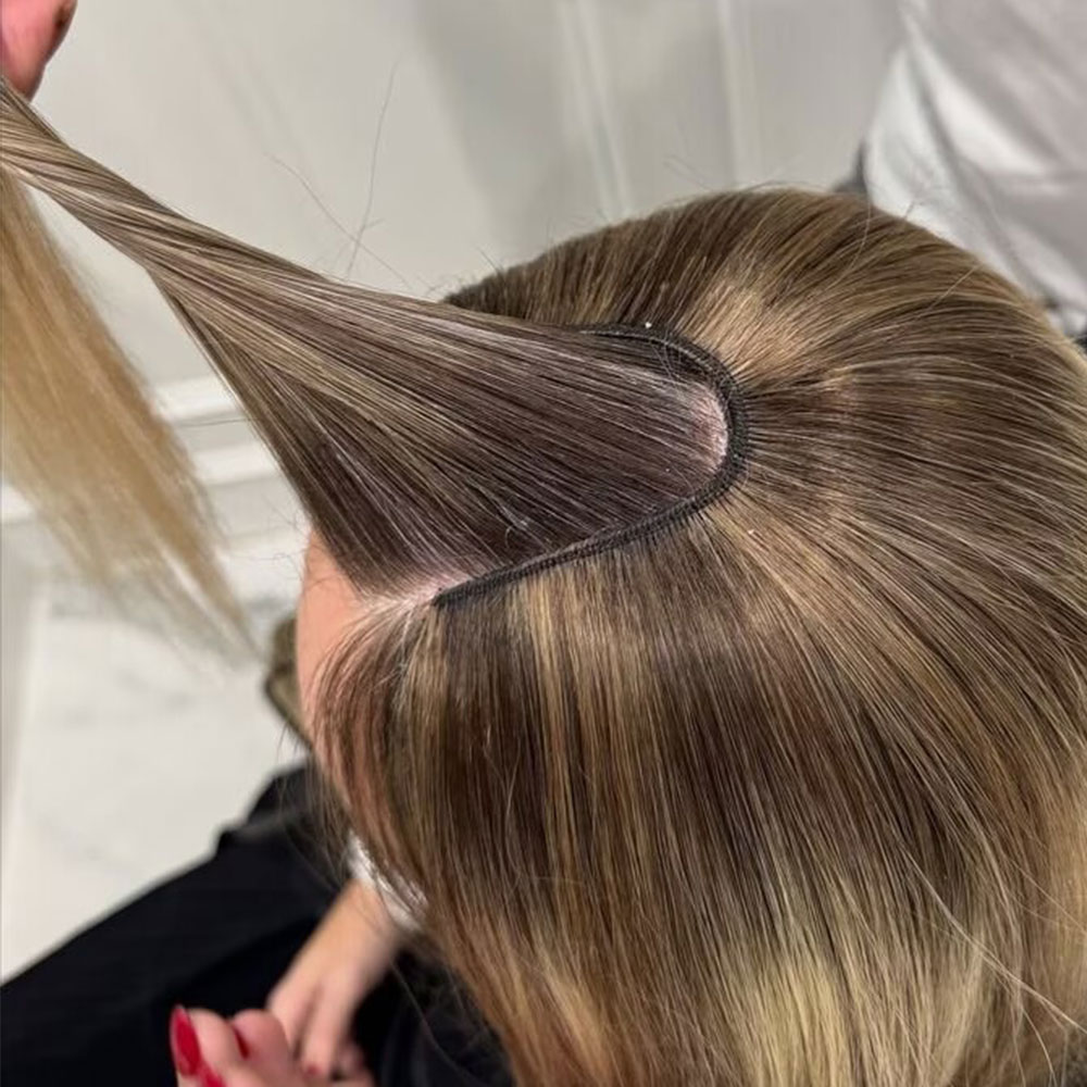 V字型クリップ式人毛エクステンション 透明ブラウンブロンドハ - Seamless Clip In Hair Extensions Human Hair のレビューと価格