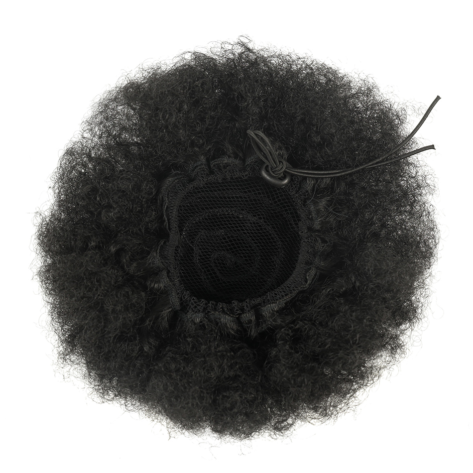 アフロパフドローストリングポニーテールショートシンセティック - Drawstring Afro Curly Puff Ponytail のレビューと価格