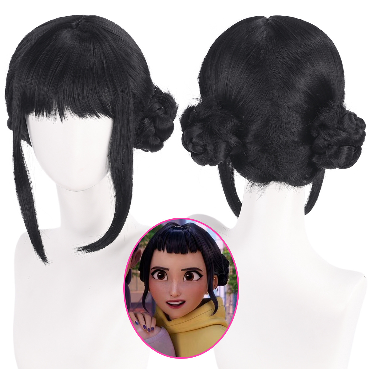 ゾイーコスプレウィッグ 33 センチメートル黒髪バンドルハロ - Synthetic Braided Wigs For Black Women のレビューと価格