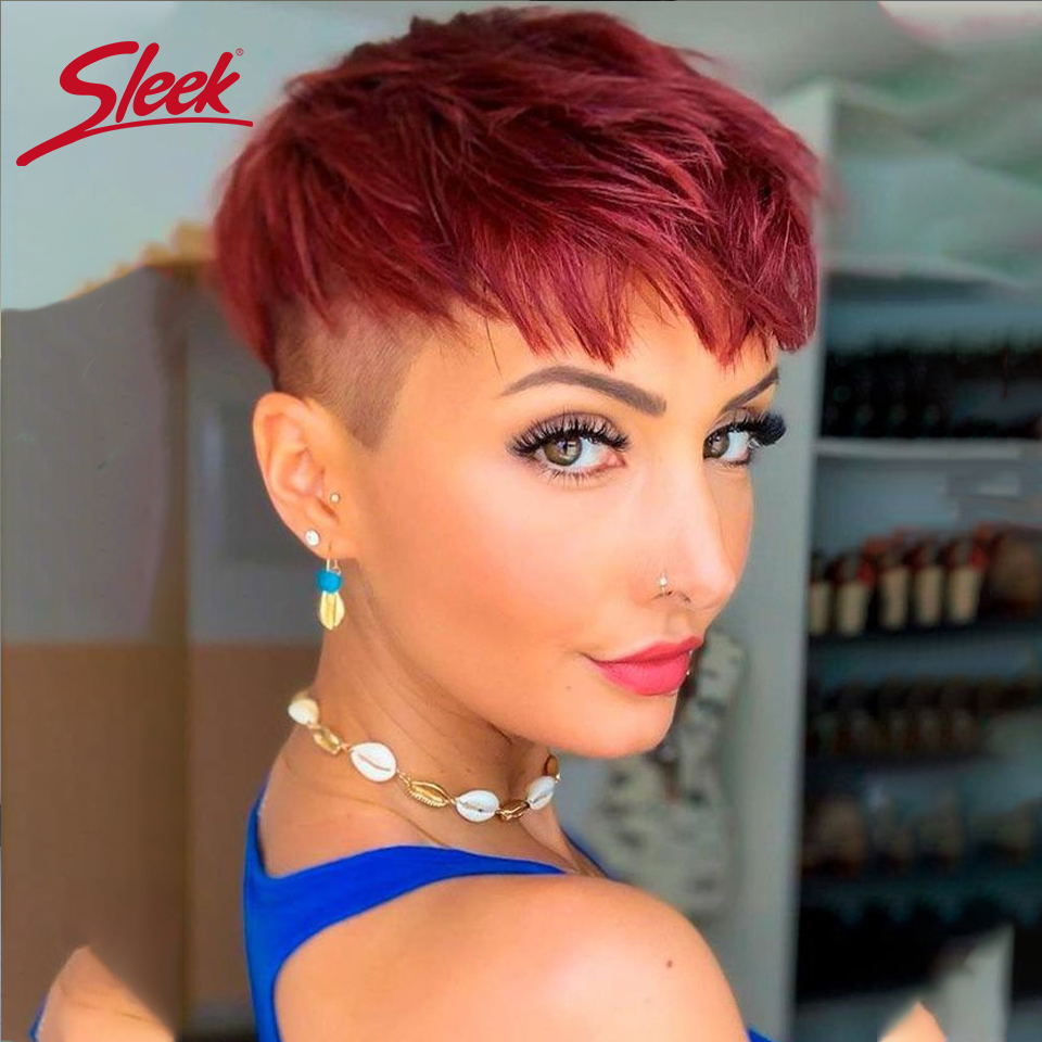 黒人女性のための滑らかなブラジルのかつら,ピクシーカット,ボ - Short Pixie Cut Wig Human Hair Cheap のレビューと価格