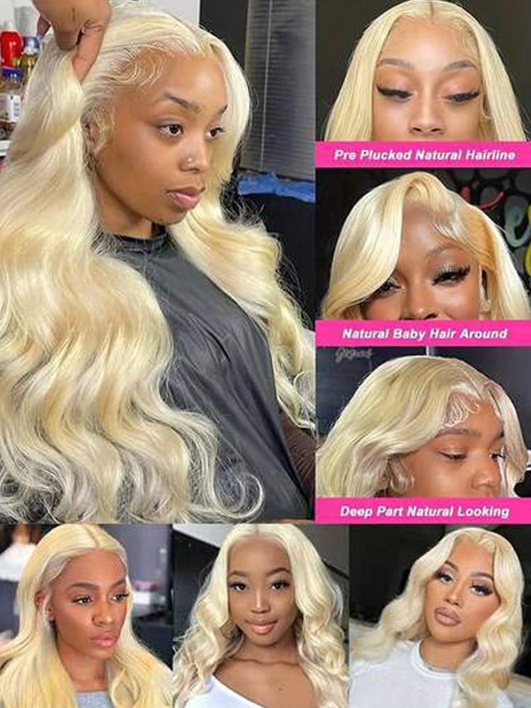 613ハニーブロンドカラーの40インチ人毛ウィッグ、HDフロ - 613 Blonde Body Wave Lace Front Wig のレビューと価格