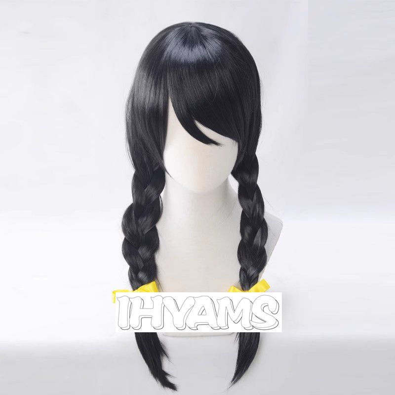 化物語 羽川翼ウィッグコスプレ黒三つ編みハロウィンロールプレ - Synthetic Braided Wigs For Black Women のレビューと価格