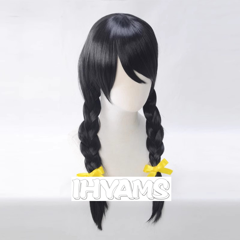 化物語 羽川翼ウィッグコスプレ黒三つ編みハロウィンロールプレ - Synthetic Braided Wigs For Black Women のレビューと価格