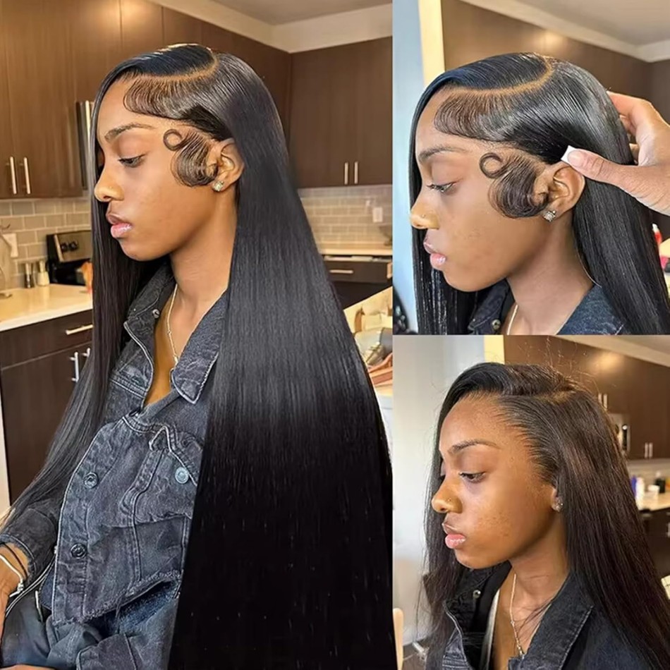 40インチストレート人毛ウィッグ　220密度HDレースウィッ - Hd Lace Frontal Wig Human Hair Pre Plucked のレビューと価格