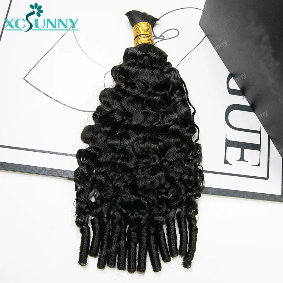 ウォーターカーリーボヘミアンブレイズ人毛バルク編み込みヘア  - Water Wave Bulk Human Hair For Braiding のレビューと価格