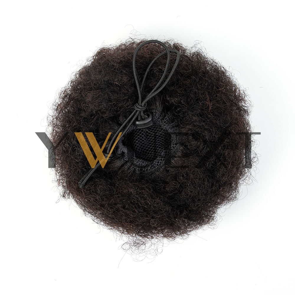 アフロパフポニーテール 4～6インチ人毛パフポニーテールヘア - Drawstring Afro Curly Puff Ponytail のレビューと価格