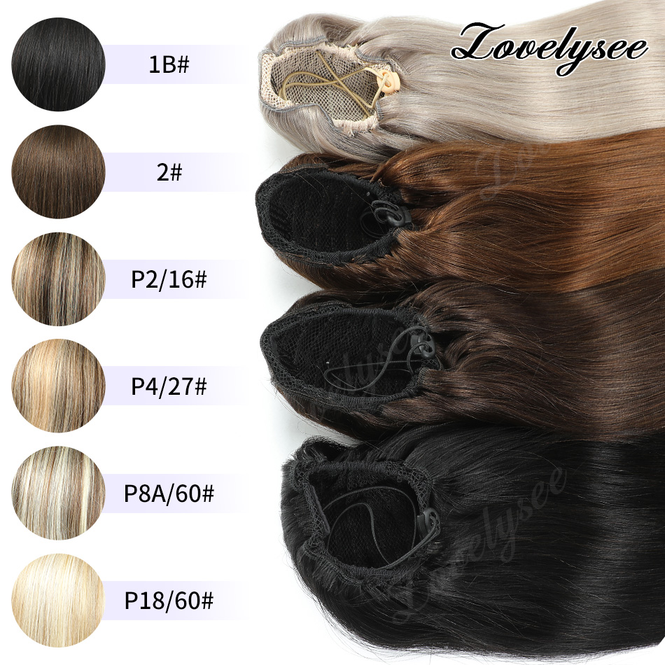 14-18インチのショートドローストリングポニーテール、10 - Seamless Clip In Hair Extensions Human Hair のレビューと価格