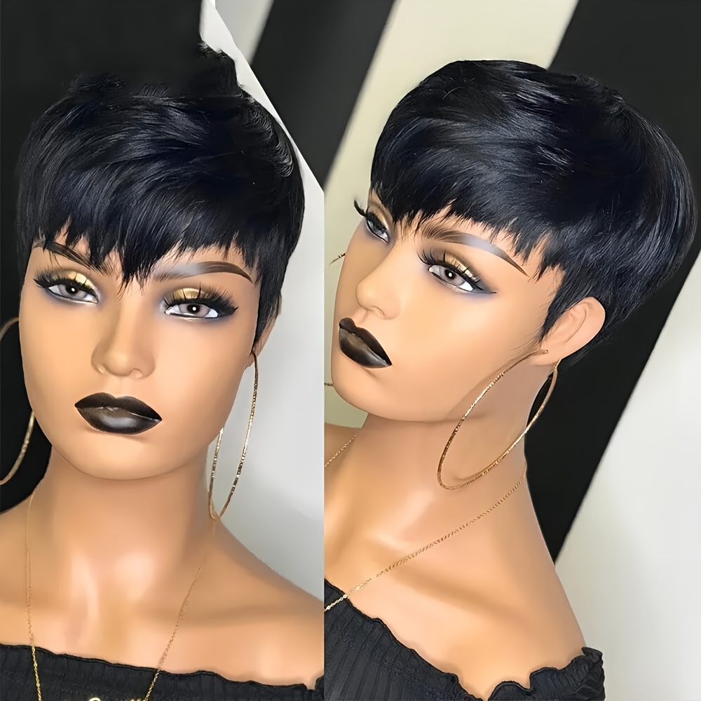 ショートピクシーウィッグ人毛レイヤーカットショート人毛ウィッ - Short Pixie Cut Wig Human Hair Cheap のレビューと価格