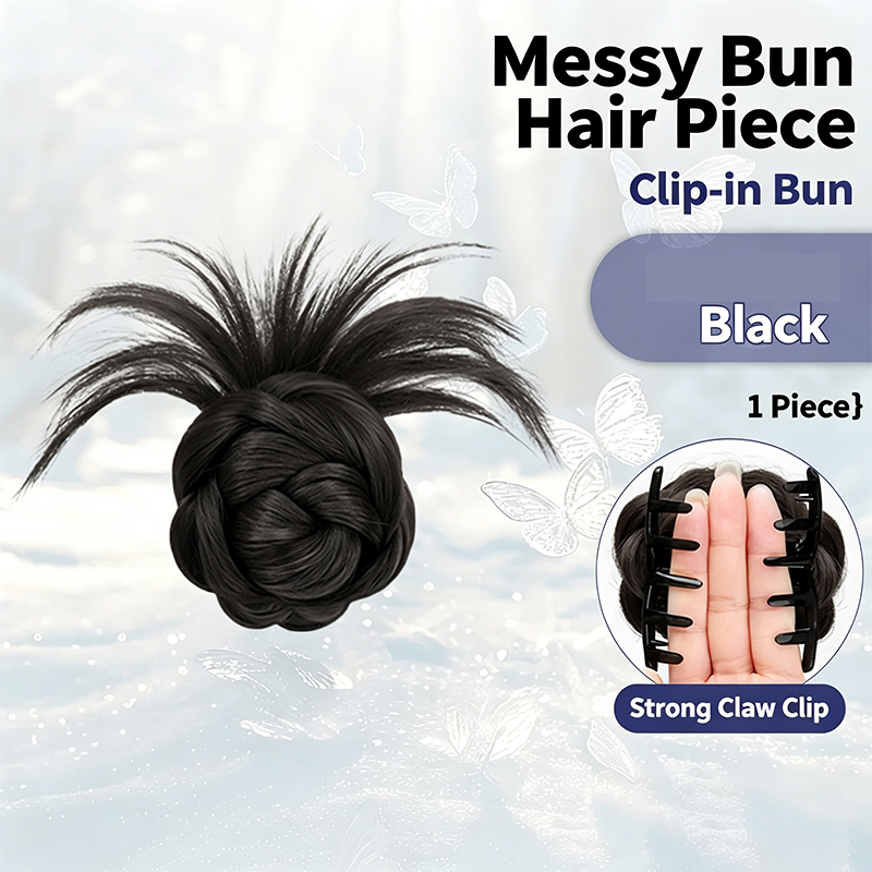 ふわふわで尖ったメッシーバンヘアピース、しっかり固定できるク - Claw Clip Messy Bun Hair Piece のレビューと価格