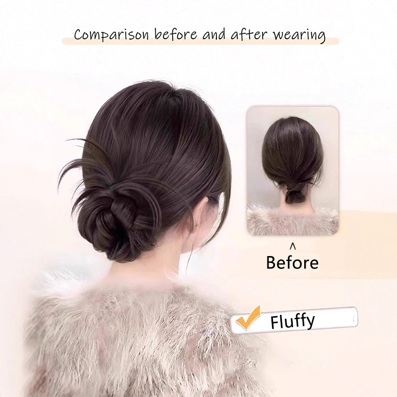ふわふわで尖ったメッシーバンヘアピース、しっかり固定できるク - Claw Clip Messy Bun Hair Piece のレビューと価格