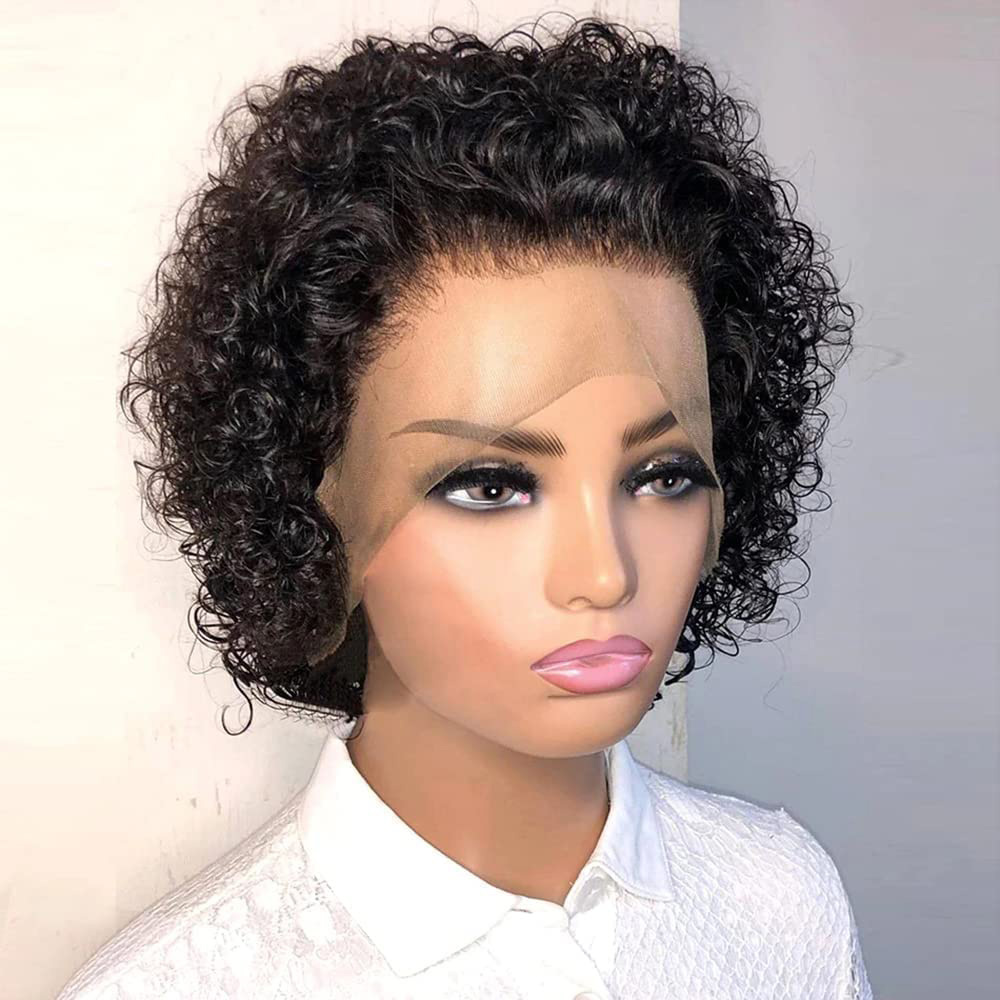 ピクシーカットウィッグ 13x4 ピクシーカール人毛ウィッグ - Short Pixie Cut Wig Human Hair Cheap のレビューと価格