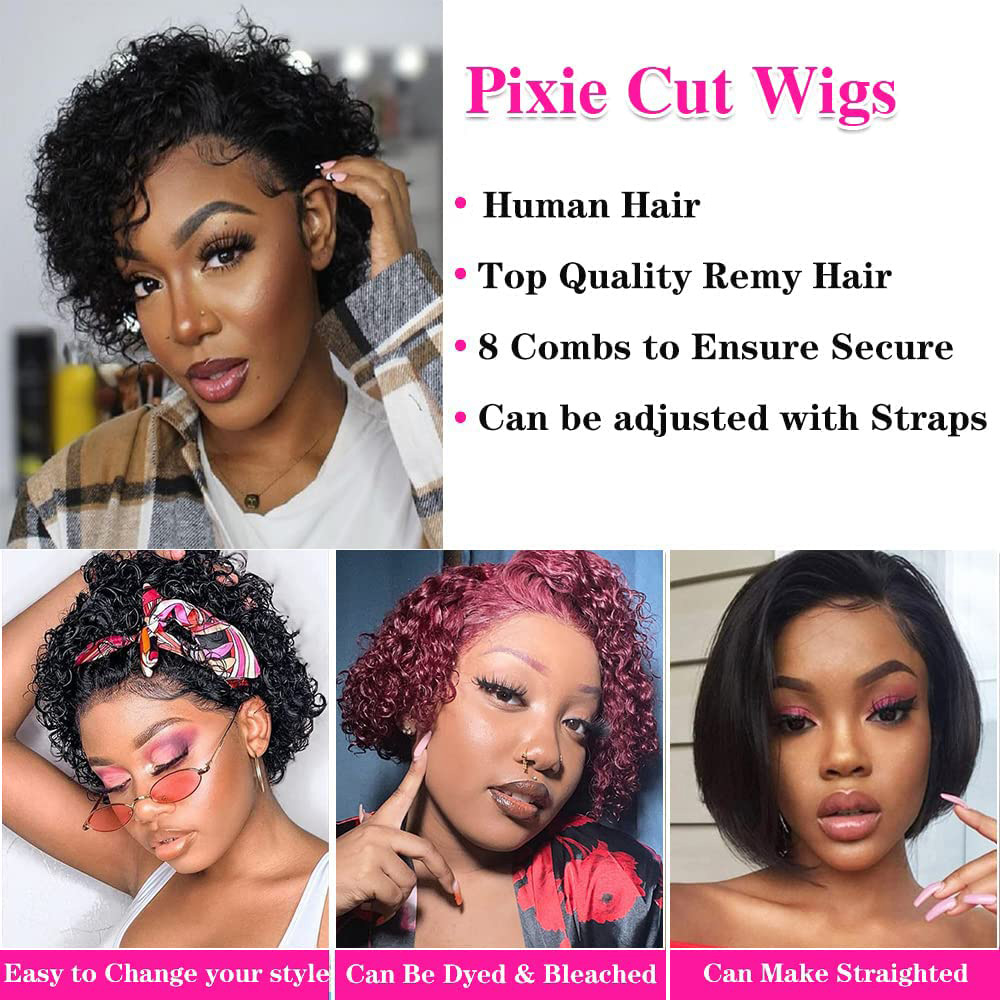 ピクシーカットウィッグ 13x4 ピクシーカール人毛ウィッグ - Short Pixie Cut Wig Human Hair Cheap のレビューと価格