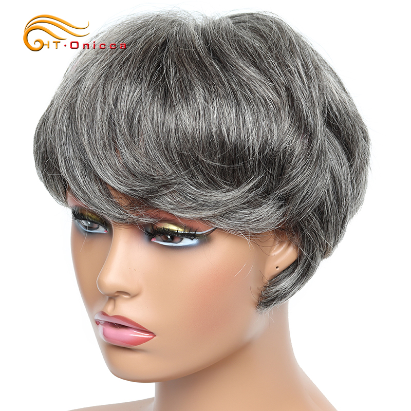 黒人女性のための滑らかな人間の髪の毛のかつら,短いピクシーカ - Short Pixie Cut Wig Human Hair Cheap のレビューと価格