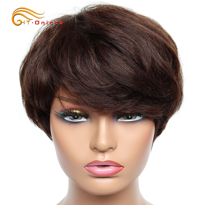 黒人女性のための滑らかな人間の髪の毛のかつら,短いピクシーカ - Short Pixie Cut Wig Human Hair Cheap のレビューと価格