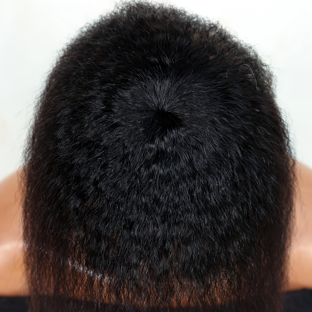 前髪付きキンキーストレートヘアピース、目に見えないクリップ式 - Hair Bundles のレビューと価格